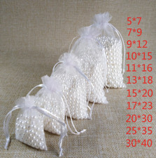 White Organza Bag Party Wedding Favour Birthday Gift Candy Jewellery Pouch