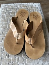 Reef Leather Flip Flops UK Size 4, US Size 7