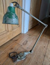 VINTAGE MEK ELEK ENGINEERS LAMP - Green Machinist Light Enamel Industrial Cool