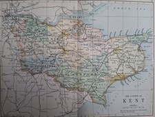1892 Kent county map. England