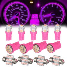 13Pcs Car Interior Pink LED