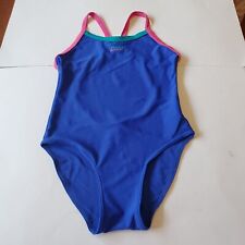 Zoggs Hydro Life Swimming Costume Blue Pink Girls Kids Age 10 New No Tags