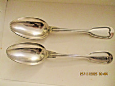 ANTIQUE 2 LARGE SPOONS "CHRISTOFLE " FRENCH , owl and a crown , 21 CM LENGTH