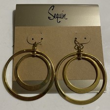 New Sequin Earrings Goldtone