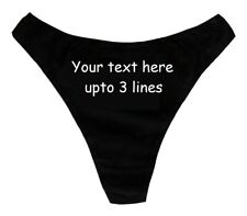 Ladies  Personalised Any Text Thong Birthday Christmas Valentines Day