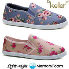 Ladies Canvas Shoes Women Slip On Boat Deck Summer Driving Plimsolls Flat Pumps