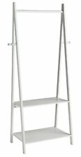Decorative Clothes Rail with 2 Shelves - White (B Grade) | Bedroom Storage Stand