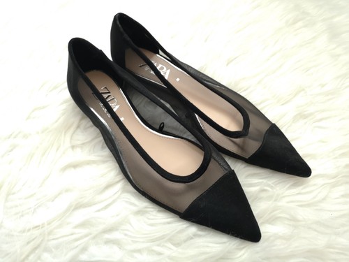 New zara black pointed toe - zara,