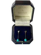 9ct gold turquoise earrings - 9ct,