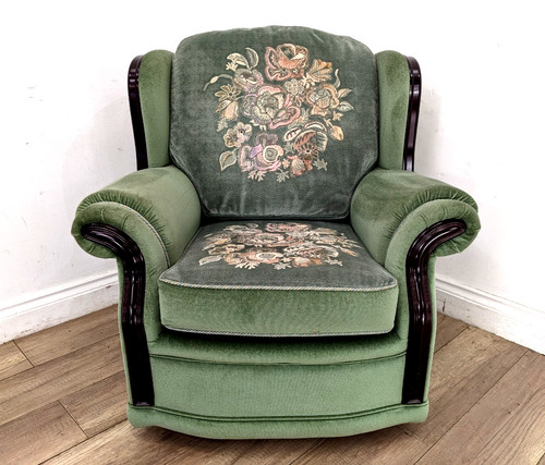 Armchair mint green - green, velour
