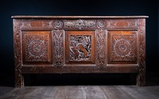 17th Century Carved Oak Coffer