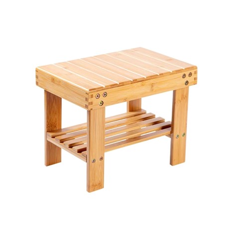 Wooden bamboo step stool - bamboo,