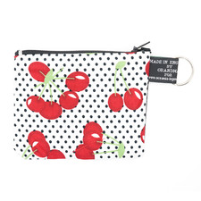 Cherry polka dot Coin & Card Purse OPTIONAL RFID Protection Retro Casino Gambler