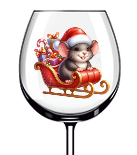 12x colourful christmas rat - colourful,