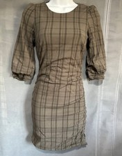 Zara Plaid Ruched Mini Dress