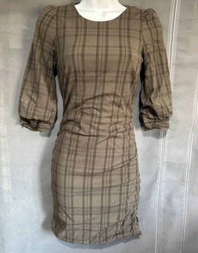 Zara plaid ruched - zara, dress