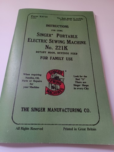 Singer 221k manual - singer,