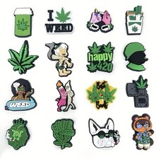 2pc Weed Leaf Croc Charms Funny 420 Shoe Jibbitz Stoner Jibbitz for Clogs Gift