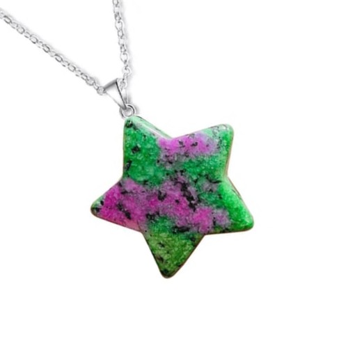 Star necklace ruby - star, zoisite