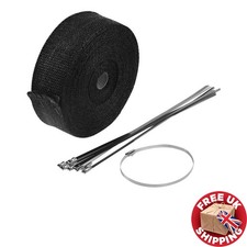 15M Heat Wrap Tape Black High Temp NEW Tape Titanium Exhaust UK Manifold Bandage