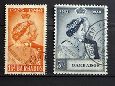 Barbados 1948 gvi royal - gvi, silver