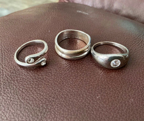 Silver tone fashion - silver, rings