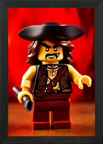 Lego pirate minifigure - minifigure, framed