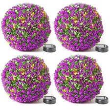 4 x 28cm Flower Solar Topiary