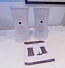Auna Tower 70 Pair of Speakers with Manual White UNTESTED Sold as SPARES/PARTS