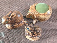 3 Vintage Animal Ornaments