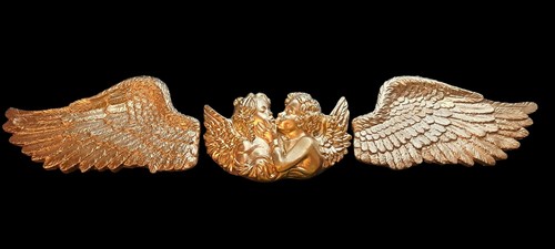 Pair chrome gold angel - pair,
