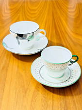 2x Art Deco Tea Cup & Saucer