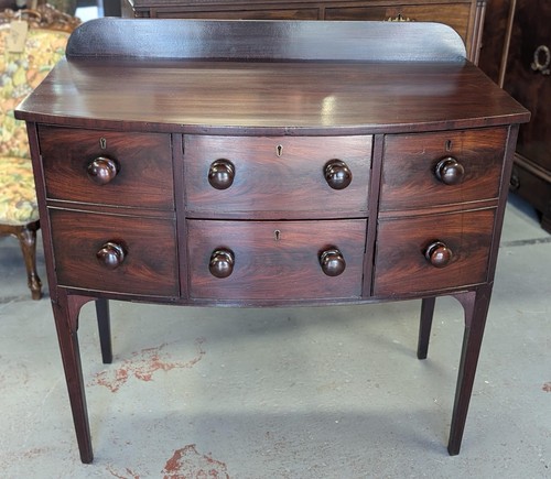 Victorian solid mahogany bow - victorian,