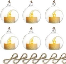 6 Hanging Glass Tea light