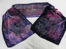 PRETTY PURPLE PINK OMBRE 40% SILK VELVET DEVORE INDUSTRIAL VIBE LONG SOFT SCARF