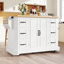 Mobile Kitchen Island Cart w/