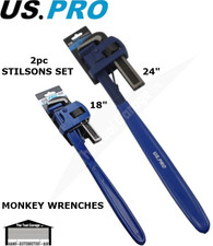 US PRO Tools 18” 24”  Stilson Plumbing Water Pump Monkey Pipe Wrench Set NEW