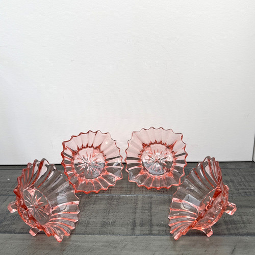 Vintage pink pressed glass - pressed,