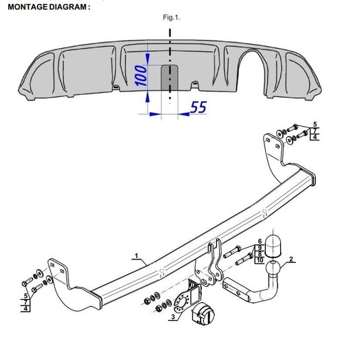 Swan neck tow bar for - neck,