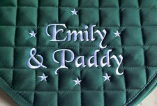 Personalised Embroidered Saddle Cloth with small stars, P,C,F, Saddle Pad,numnah