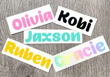 PERSONALISED Vinyl Name Sticker Decal Label Lunchbox Water Bottle School Wedding