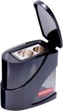 Derwent Twin Hole Pencil Sharpener with Container, Double Hole Sharpener for Art