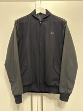 Fred Perry Harrington Wool Navy Blue Grey Jacket Size UK Small
