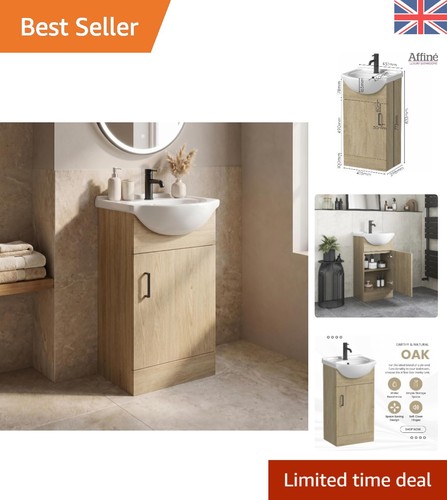 450mm oak wood effect vanity - 450mm,