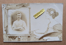 UNUSUAL OLD PHOTO MAN NAMED CLARKE SPORT ART ARTIST WOMAN EASEL 1900S DR 453