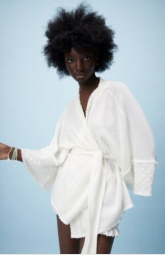 Zara ivory crepe embroidered - ivory,