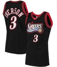 Allen Iverson #3 Black On Court Replica Jersey Men's