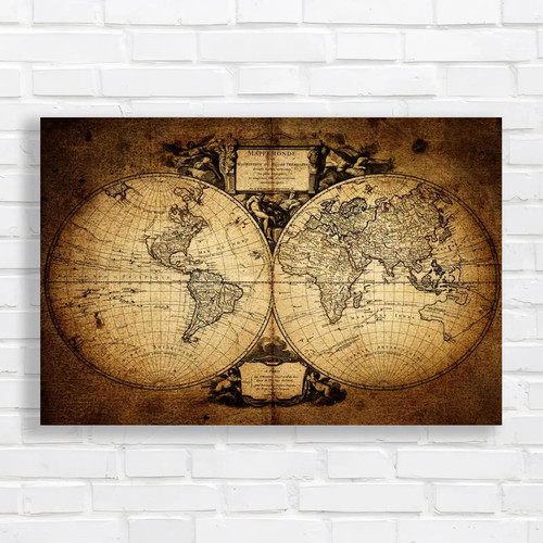 Map world 1752 - map, canvas