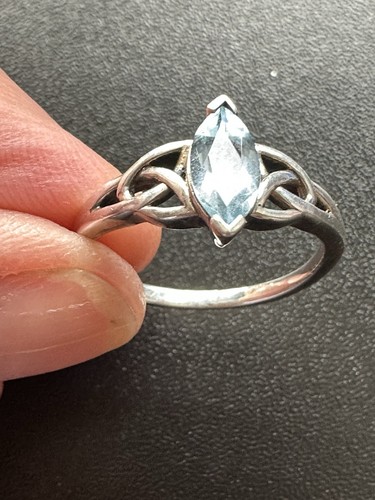Genuine blue topaz celtic knot - blue,