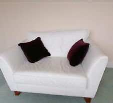 Sofa white leather 2 str 58" L
